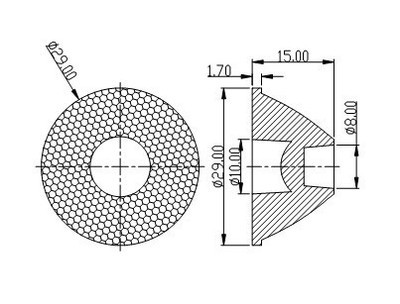 【供应29MM珠面10度LED透镜】价格,厂家,图片,棱镜、透镜,东莞市亮彩光电-